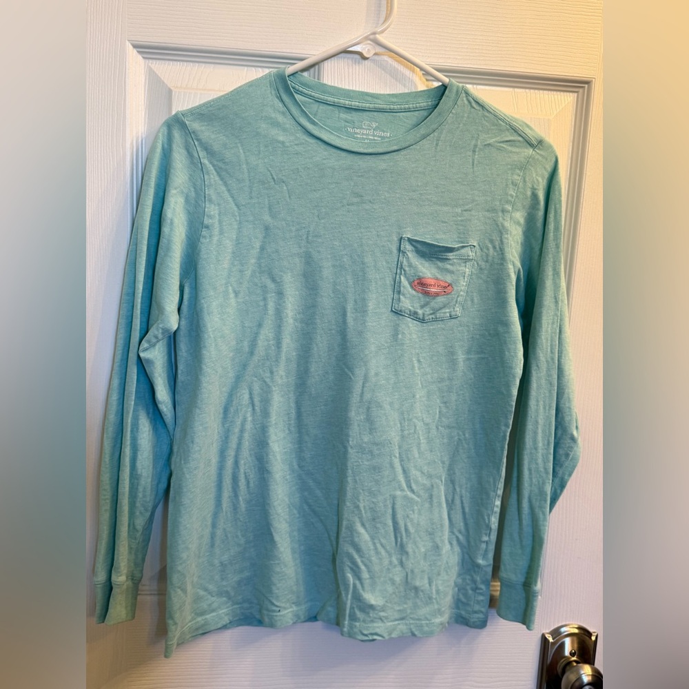 Vineyard Vines BOYS - Blue Long Sleeve Tee with Logo